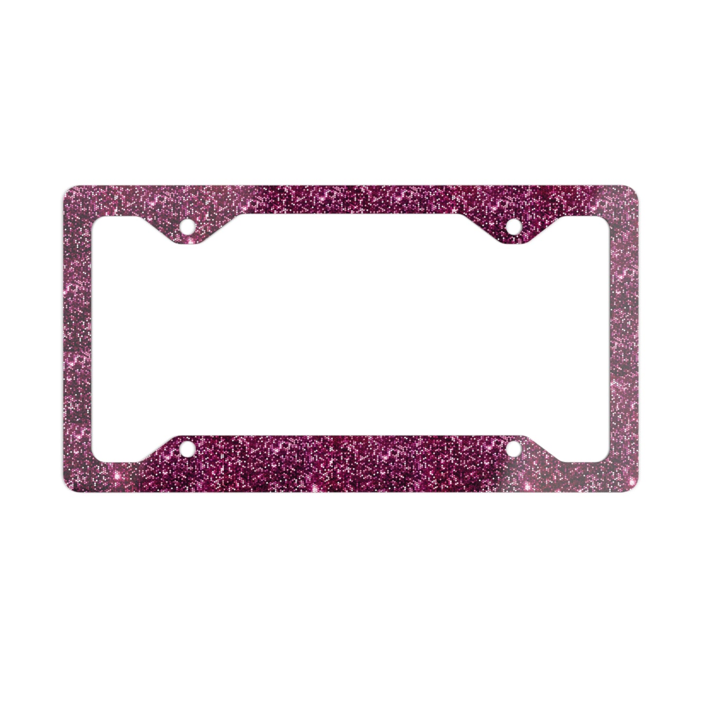 Sparkling Glitter Metal License Plate Frame - Stylish Car Accessory